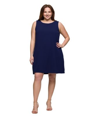 Plus Size Sleeveless Mini Shift Dress