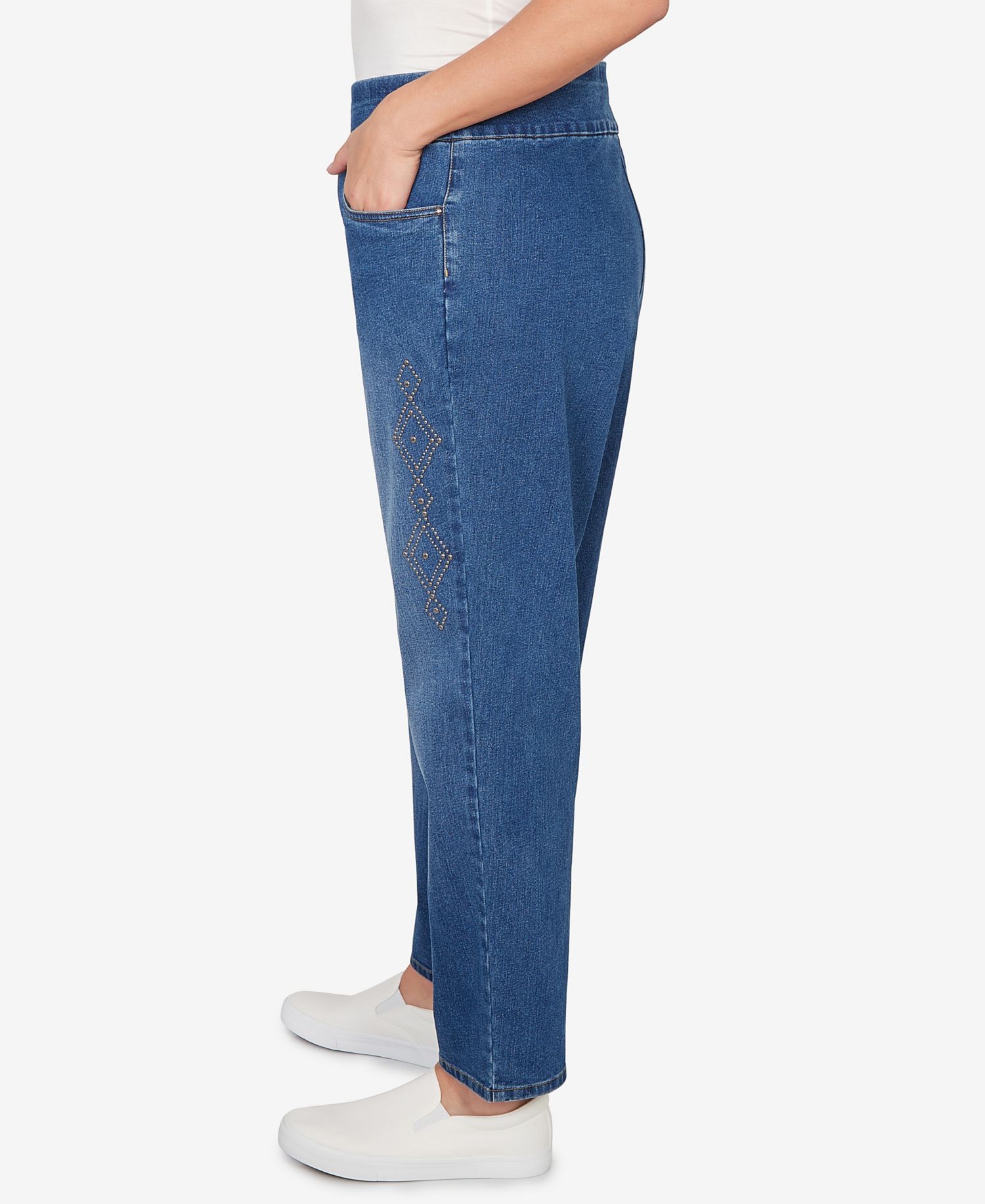 Plus Size Austin Geometric Heat Set Super Stretch Denim Jeans