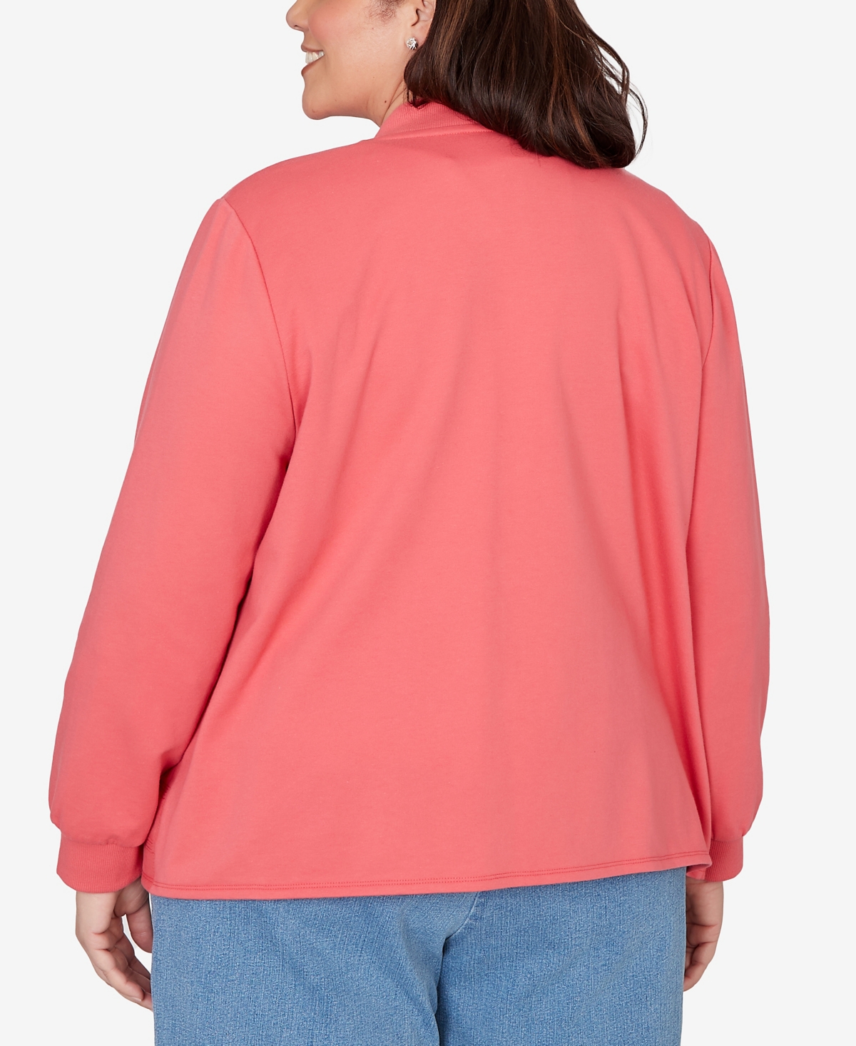 Alfred Dunner Plus Austin Quilted Knit Ribbed Jacket