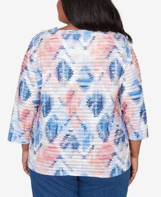 Plus Size Austin Aztec Diamond Knit Top