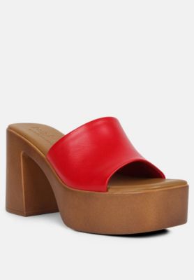 Rag and Co Womens Slip On Block Heel Sandals