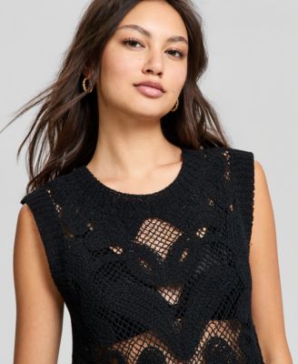 Women's Placed Crocheted Tank Top