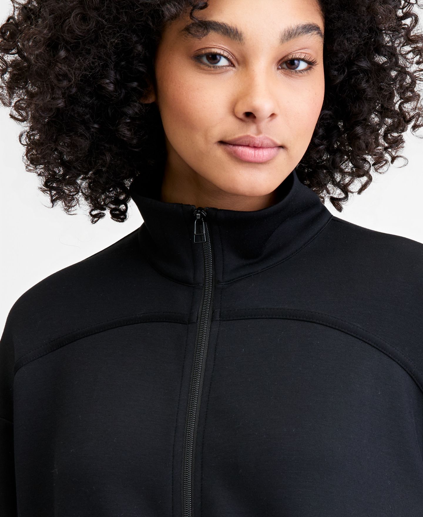 Женская куртка ID Ideology Butter Soft Funnel-Neck Full-Zip, цвет: Глубокий чёрный — фото 3