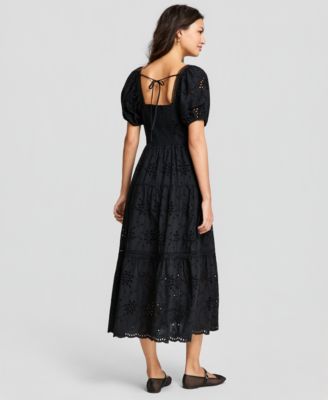 Women's Eyelet Cotton Maxi Dress