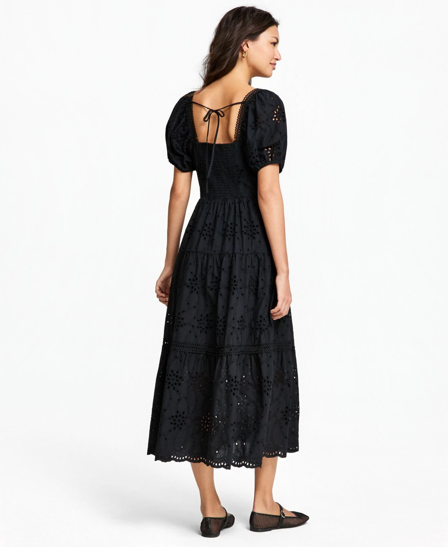 Women's Eyelet Cotton Maxi Dress