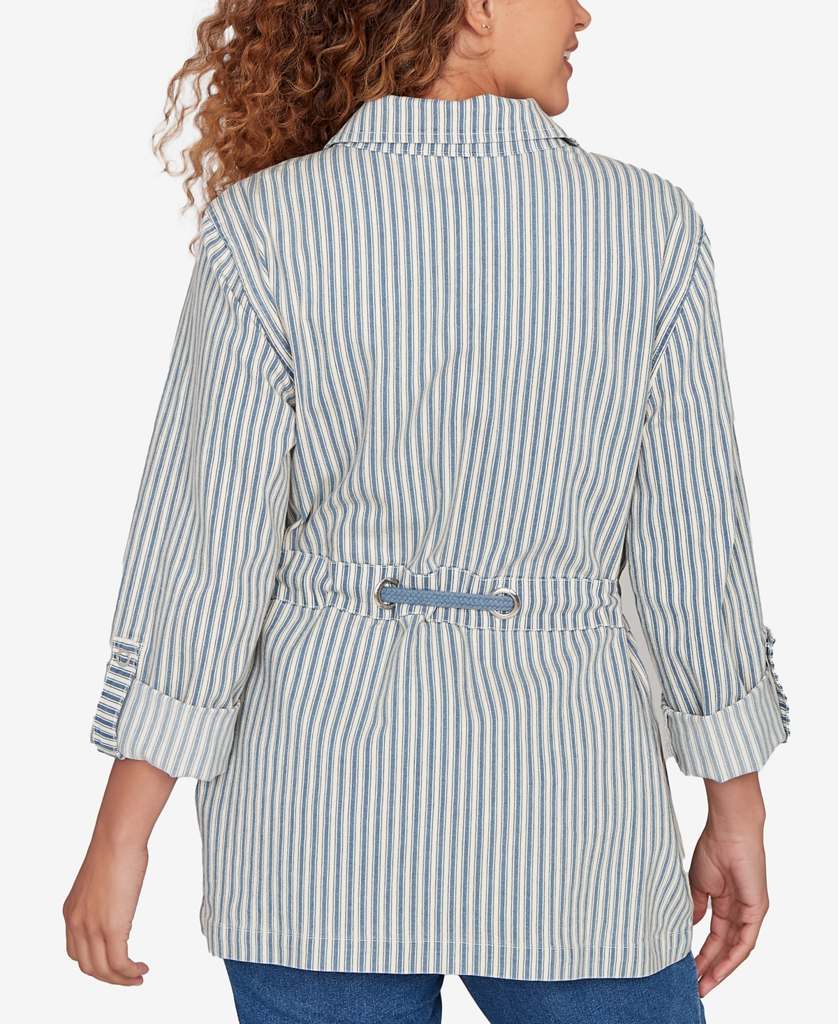 Ruby Rd. Petite Striped Anorak Snap Front Jacket