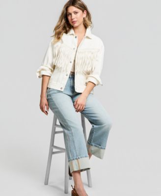 Women's Fringe-Trim Denim Jacket