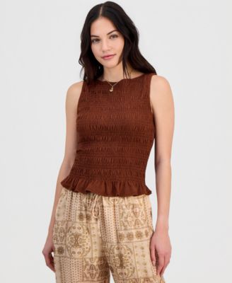 Women's Smocked Peplum Top