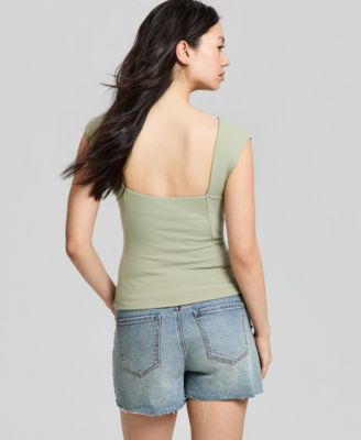 Women's Scoop Back Cotton Knit Top