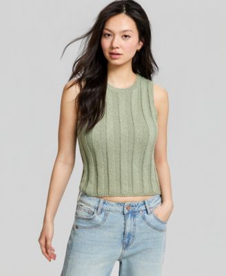 Women's Slub Ribbed Sweater Tank Top
