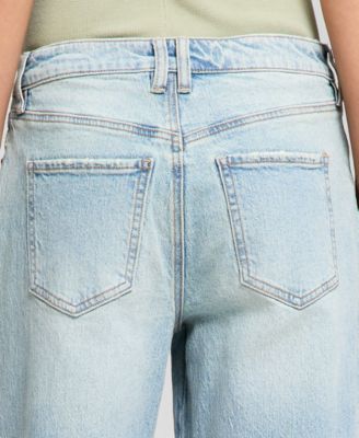 Women's Seamed Cuff Wide-Leg Jeans