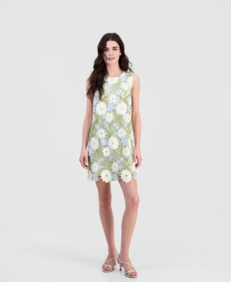 Women's Embroidered Sleeveless Sheath Dress