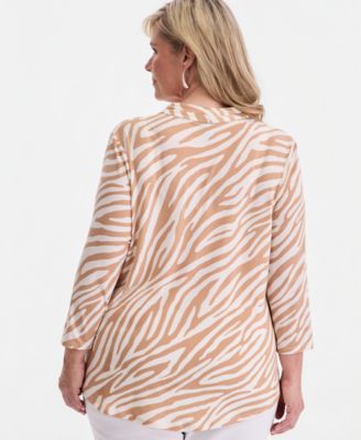 JM Collection Plus Size Lush V-Neck Top, Macy's Exclusive - Macy's