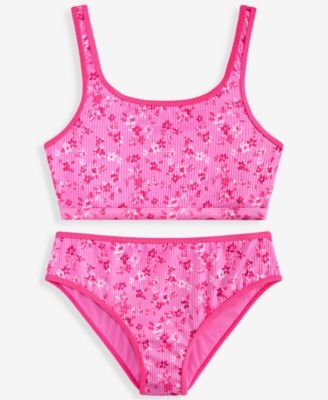 Girls' Scoop Neck Top & Swim Bottoms, 2-Piece Set