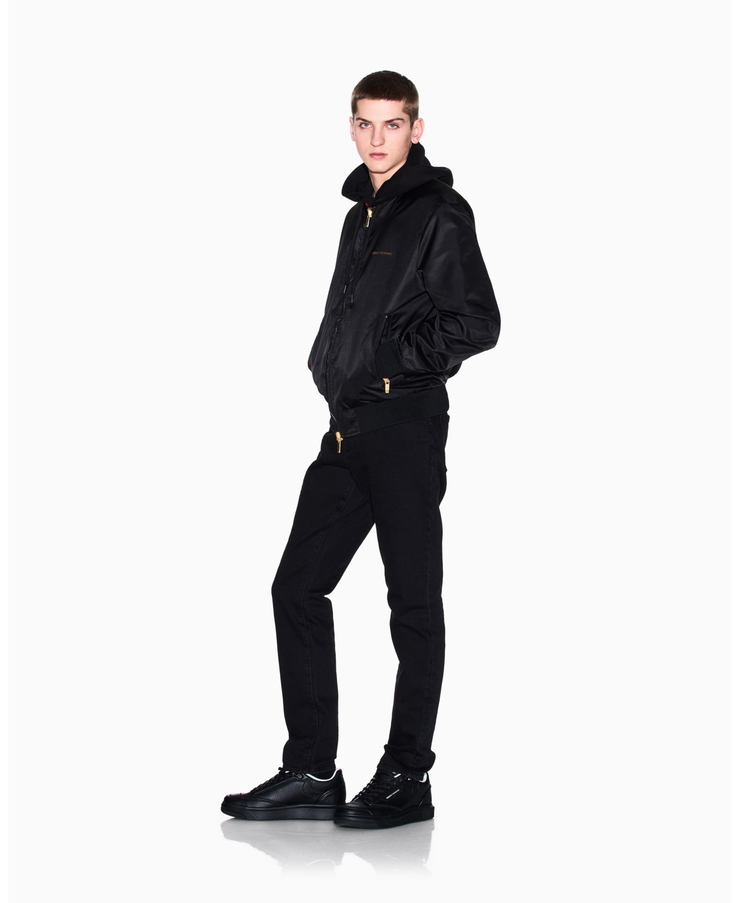 Men's Black and Gold J14 Slim Denim Jeans