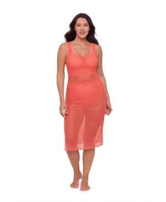 Women's S3 Front Slit Crochet Swimsuit Coverup Dress