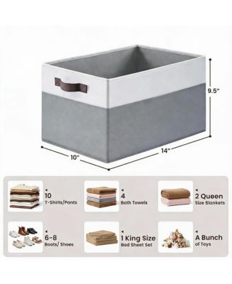 4-Pack Collapsible Fabric Storage Bins with Handles for Home Organization