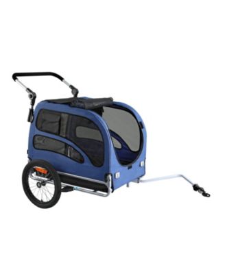 Dog Bike Trailer 2-in-1 Pet Stroller Carrier 100 LB Capacity