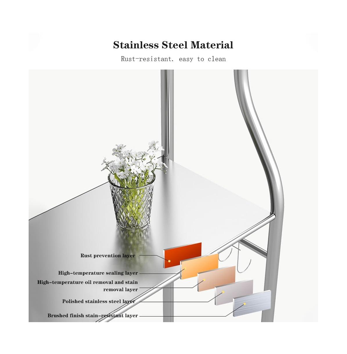 Homfan Freestanding Bathroom Organizers and Storage, Bathroom Organizer Space Saver Easy Assembly