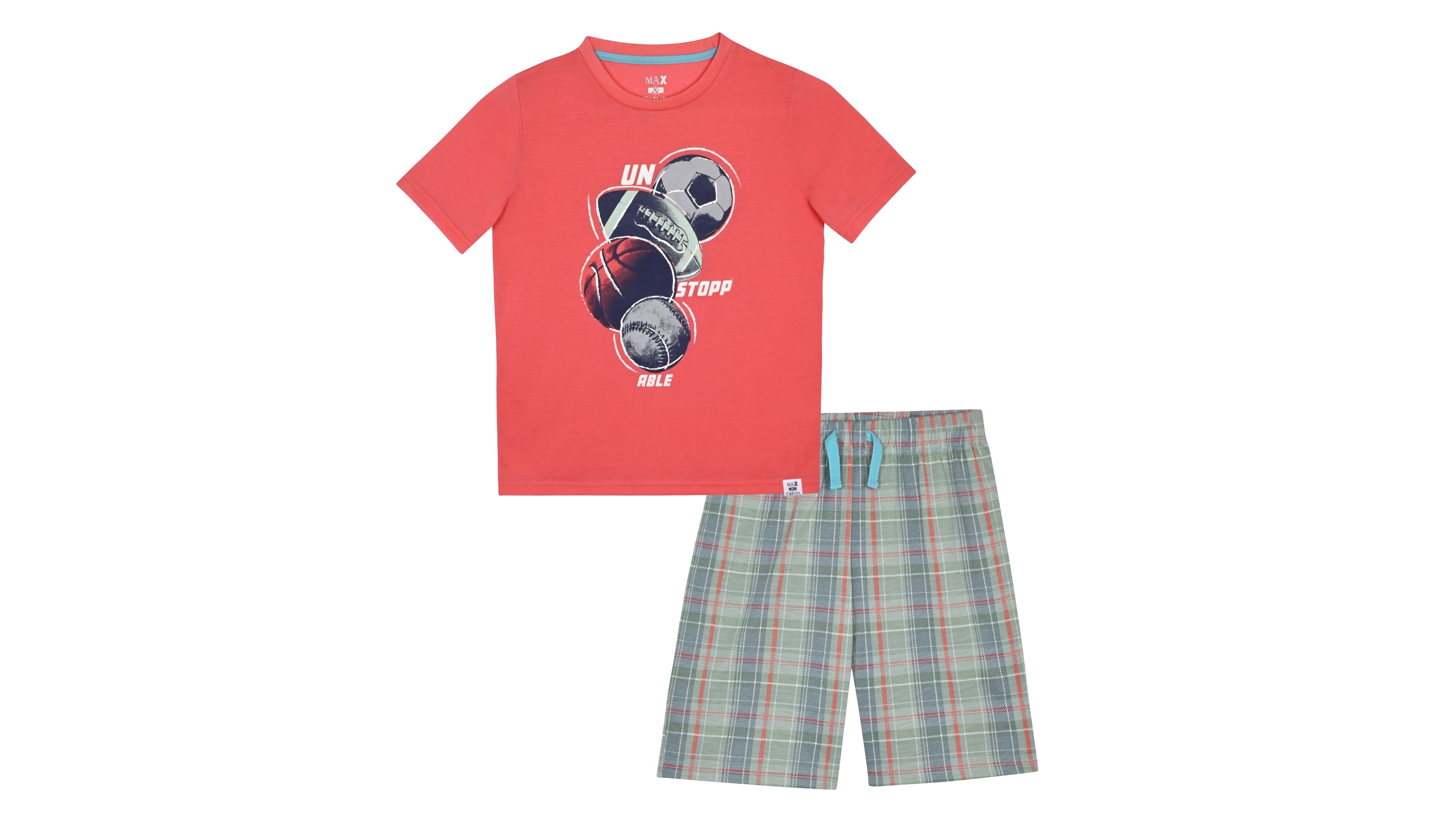 Max & Olivia Boys' 6-18 All Sports Top and Pants, 2-Piece Set