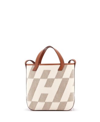 27 Cabas H en Biais Tote Canvas with Leather