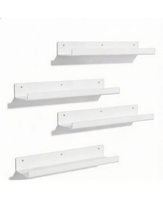 4 Pack Acrylic Wall Shelves - Space Saving, Durable, Easy Install