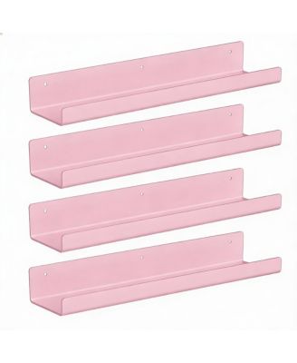 4 Pack Acrylic Wall Shelves - Space Saving, Durable, Easy Install