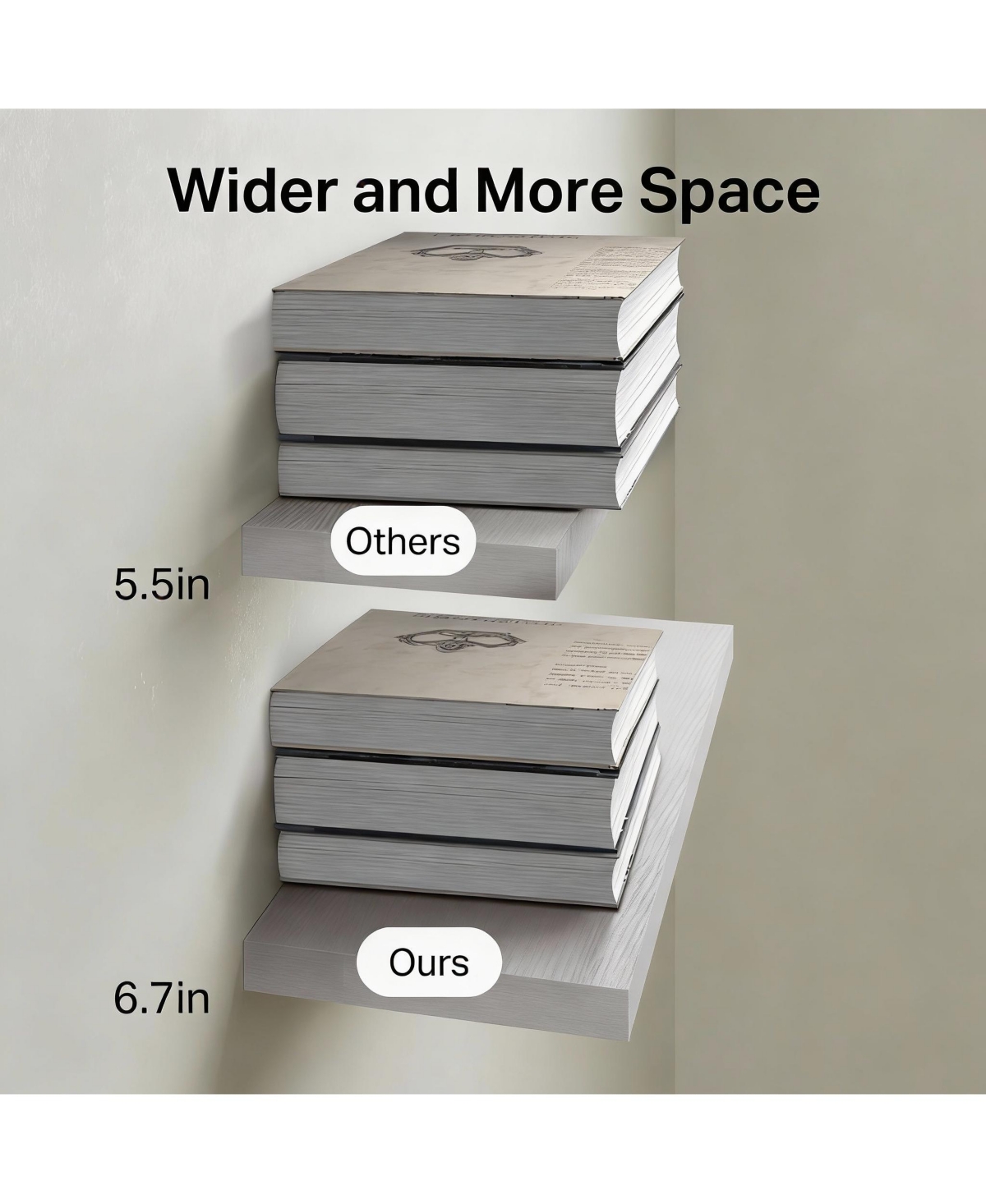 Yigii Rustic Floating Shelves for Bathroom, Bedroom, Kitchen