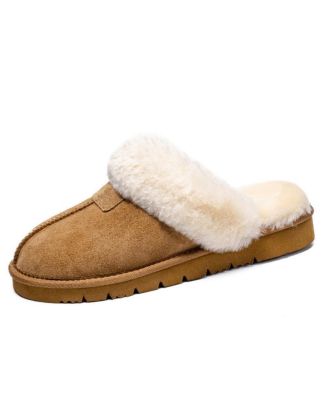 Women's Shearling and Suede Clog Slippers Spring