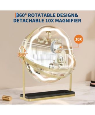 LED Vanity Mirror with Touch Control, Desktop Makeup Mirror for Bedroom or Bathroom