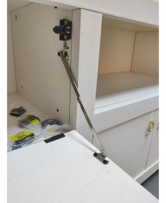 Rustic 6-Door Wooden TV Console, Large Storage Media Cabinet for Living Room & Home Decor, White