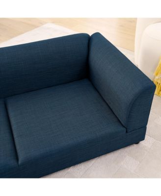 Oversized Pet Sofa for Medium/Large Dogs, Dark Blue, 56.5"26"17" - Backrest, Armrests, Soft Cushion