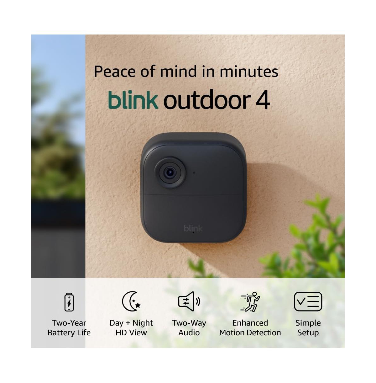 Amazon Blink - Outdoor 4 2-Camera Wireless 1080p Security System with Up to Two-year Battery Life