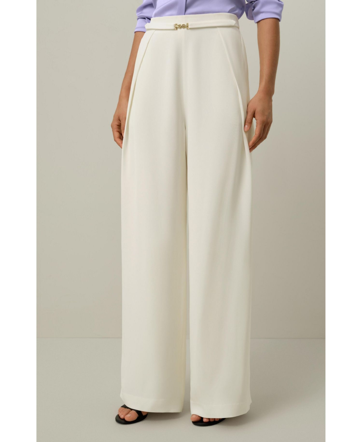 Women's Heavy-Weight Silk Crepe Wide-Leg Pant