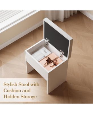 Makeup Vanity  Lighted Mirror - Vanity Desk  for Bedrooms, Apartments, Easy to Assemble