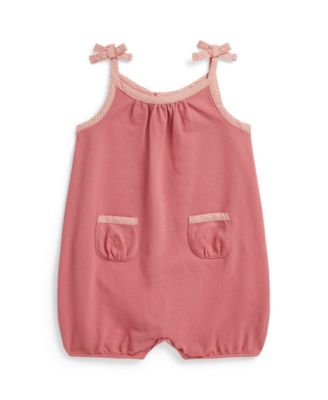 Baby Girls' Gingham Stretch Mesh Bubble Shortall