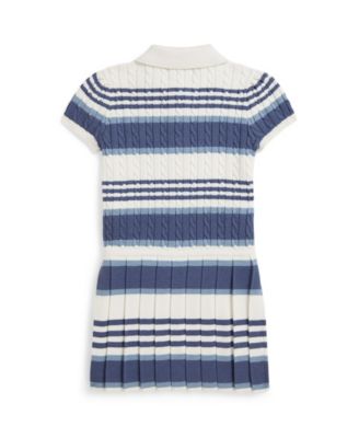 Baby Girls' Striped Mini-Cable Cotton Sweater Dress