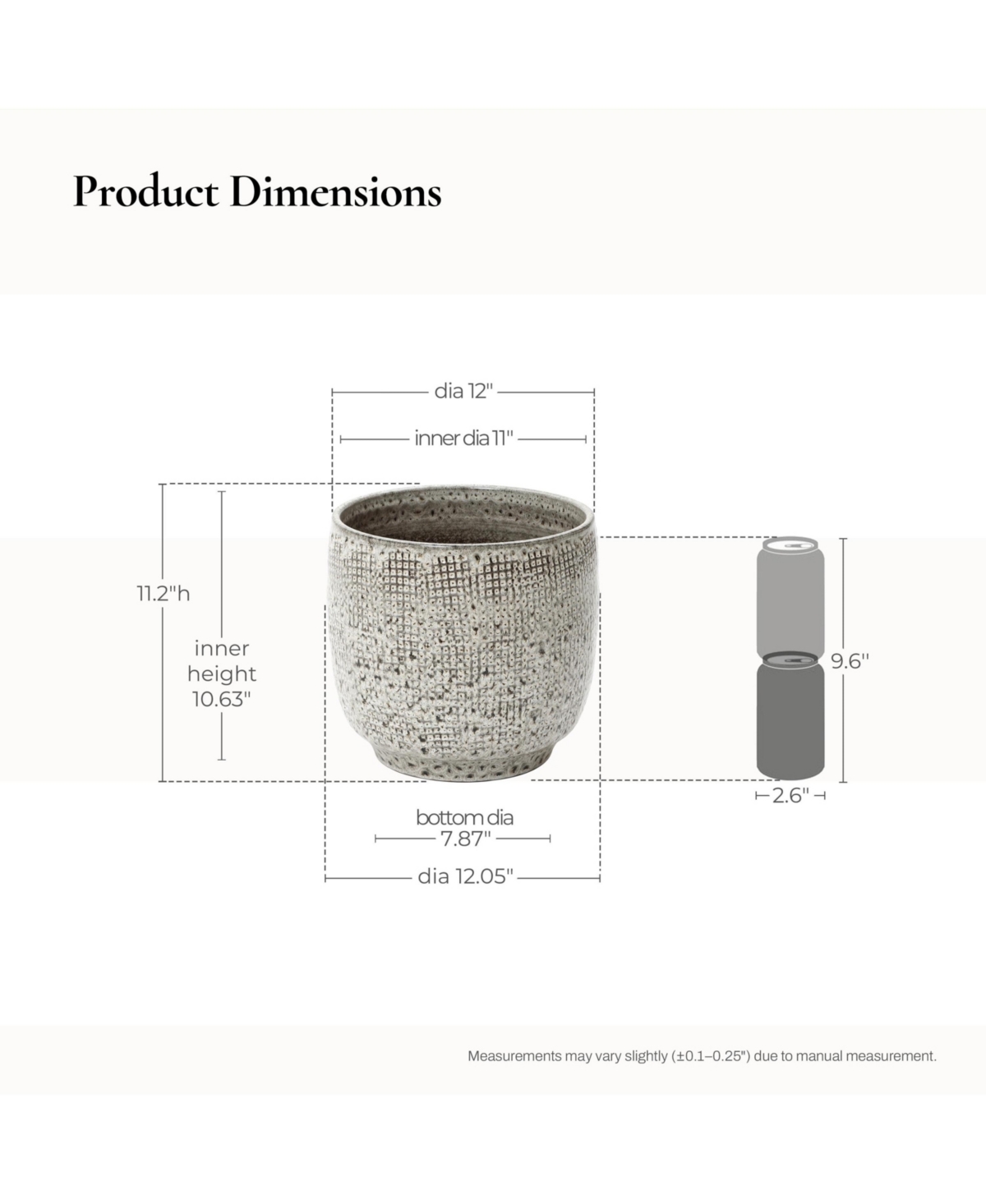 LuxenHome Stone Speckle Textured Ceramic Planter