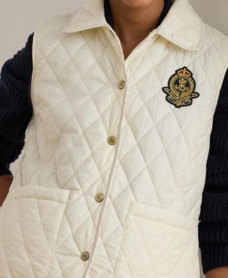 Women's Crest Patch Diamond Quilted Vest