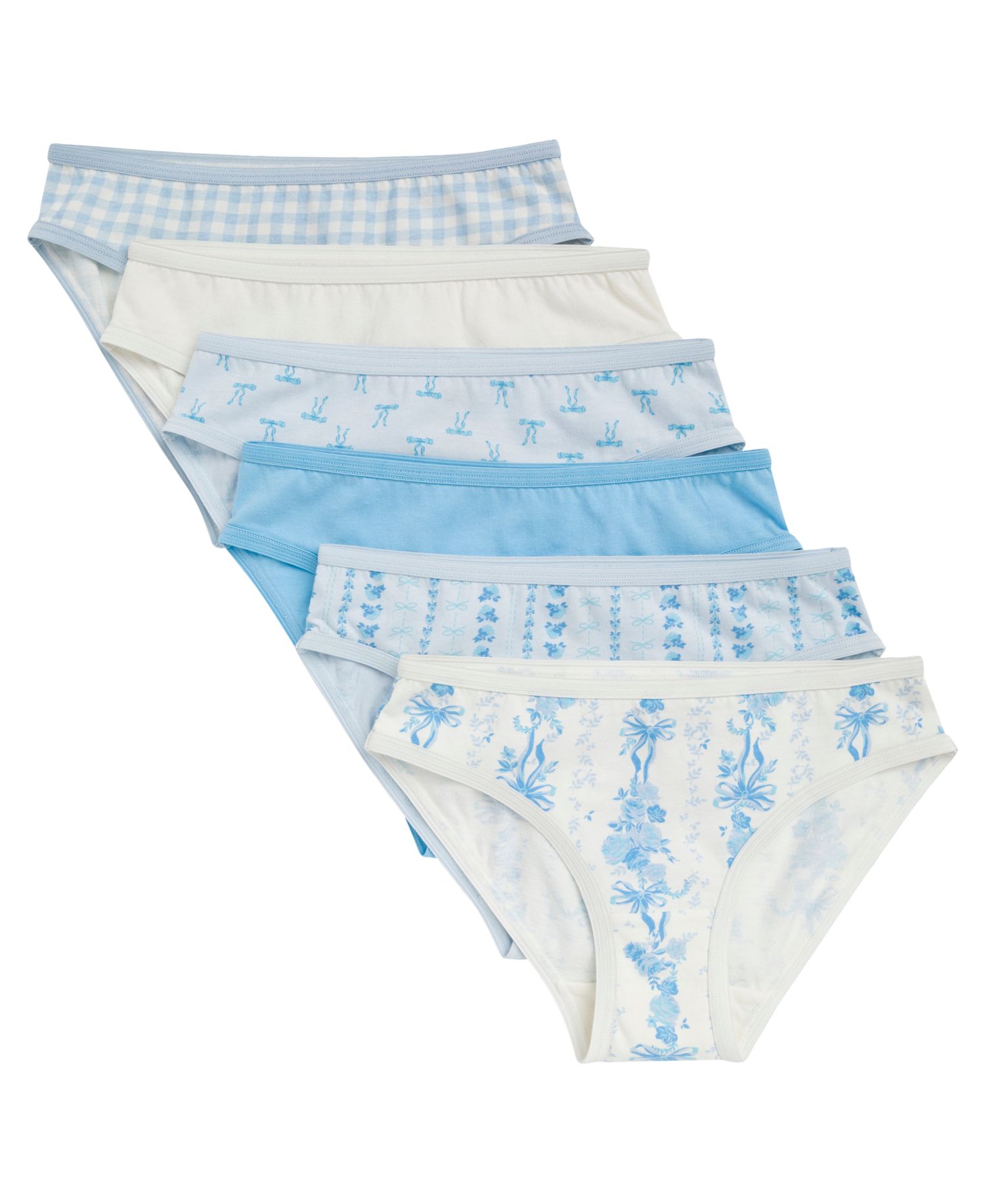 Girls' 4-14 Cotton Bikini Underwear, 6-Pack