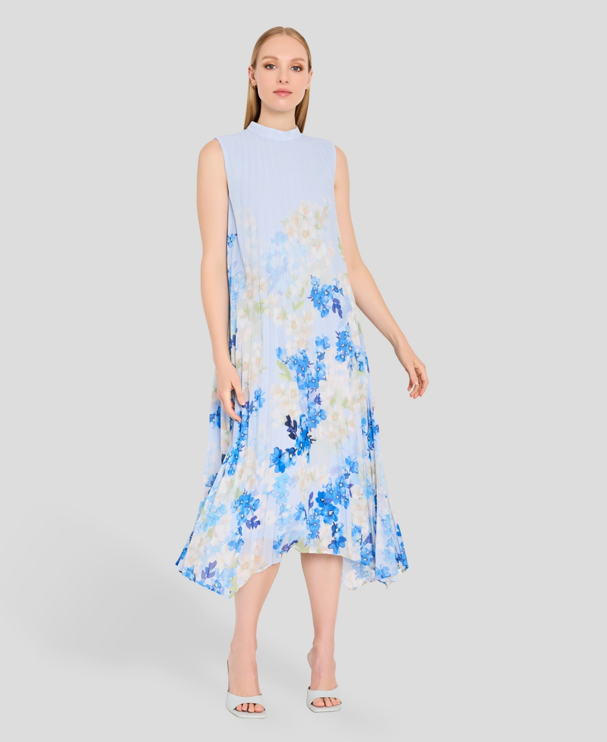 Tahari Asl Women's Sleeveless Mock Neck Midi Dress