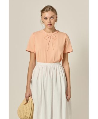 Women's Beaded Bow T-Shirt