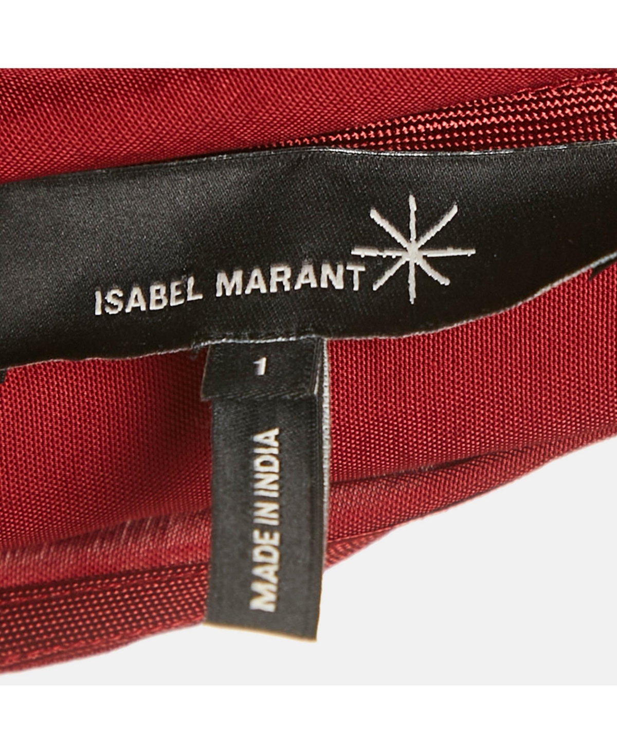 Pre-Owned Isabel Marant Women's Maroon Crepe Plucking Neck Dress