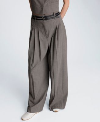 Women's Double Belted High-Rise Trousers
