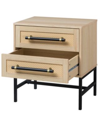 25.12" Wood Sophia 2-Drawer Nightstand