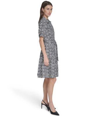 Women's Collared Chiclet Tiered Midi Dress