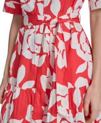 Women's Floral Tiered Midi Dress