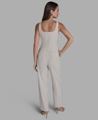 Women's Pinstripe Button-Front Vest