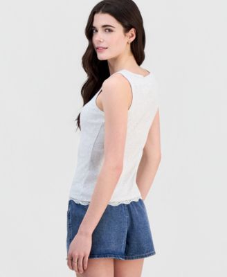 Juniors' Layered Button-Front Tank Top