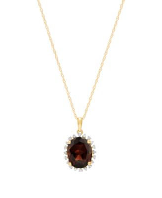 Citrine (2-1/5 ct. t.w.) & Diamond Accent Pendant Necklace in 10k Yellow Gold (Also Available in Multi-Stones)
